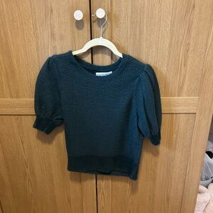 Forrest green Abercrombie & Fitch short sleeve bubble sleeve soft sweater
